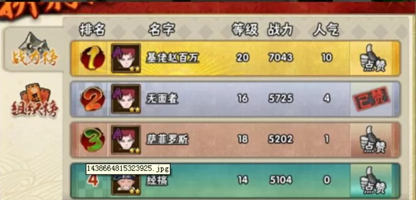 火影手游最新战力排行榜-火影手游战力排行解析